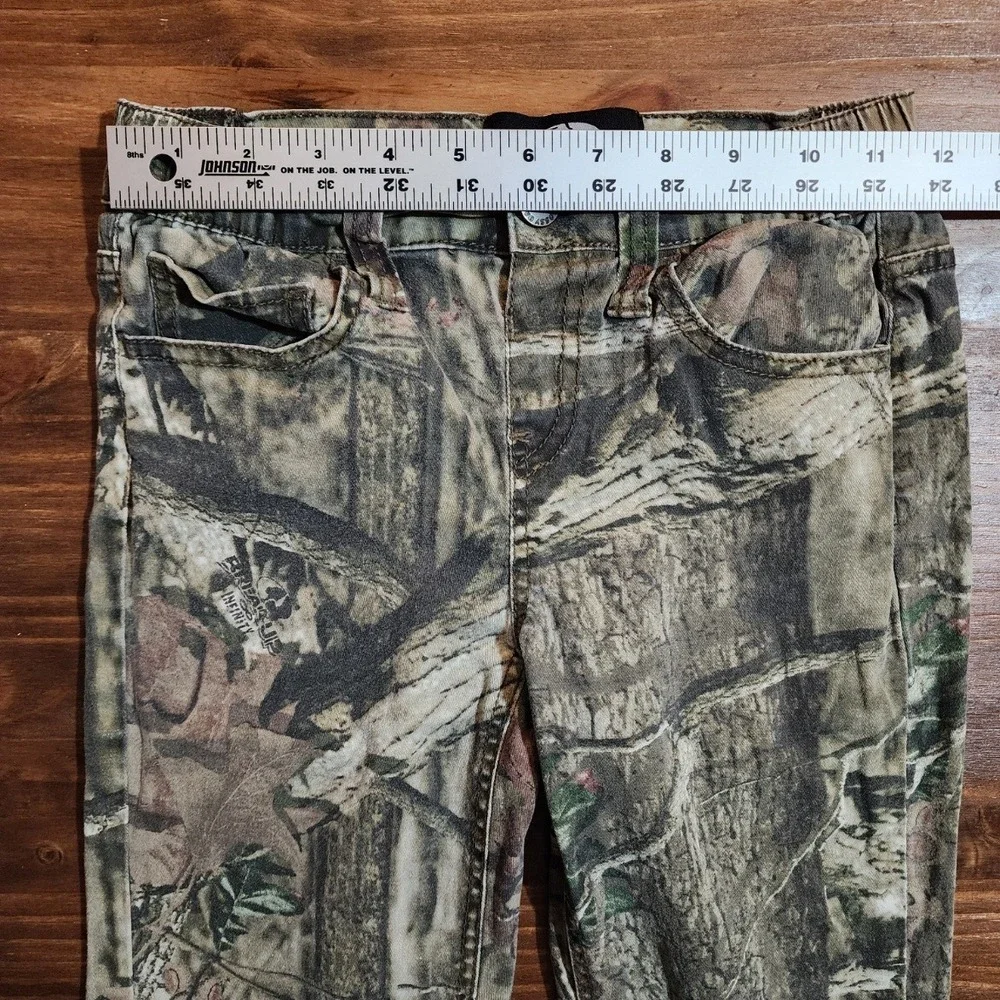 Mossy Oak Skater Hunting Camo Pull-On Straight Leg Pants Kids Size Medium Green